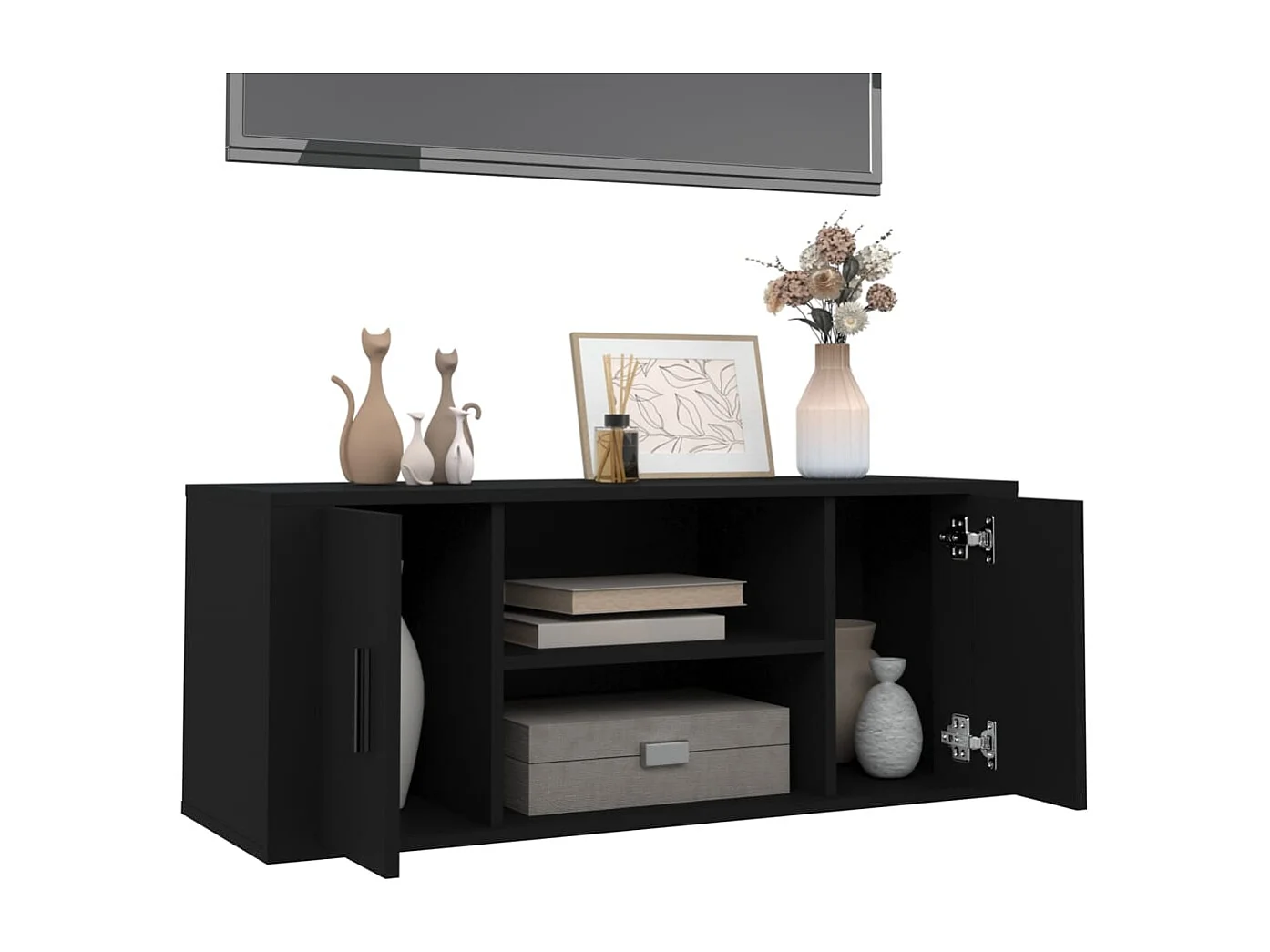 TV-Schrank Schwarz 100x35x40 cm Holzwerkstoff