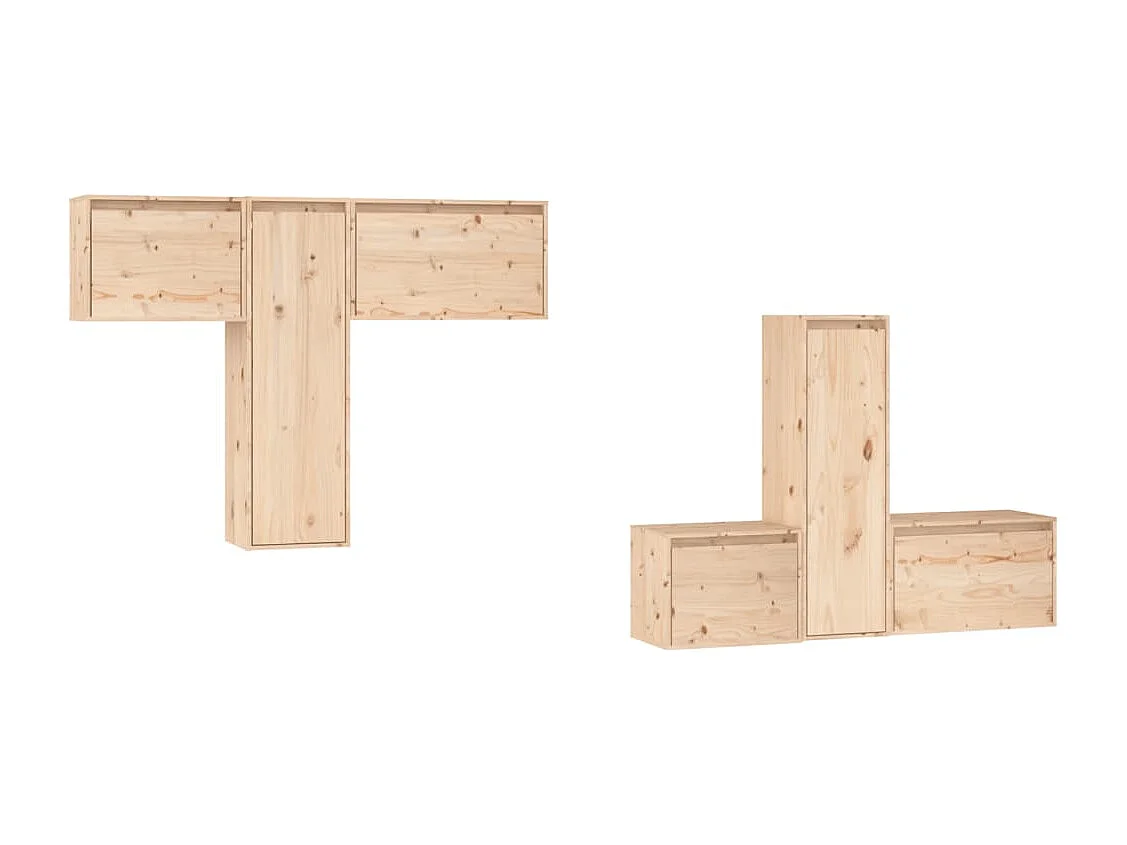 Meubles TV 6 pcs Bois massif de pin