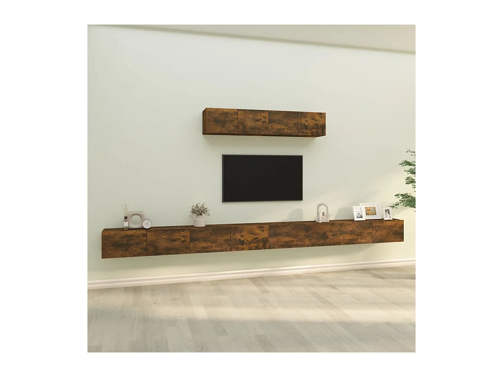 Ensemble de meubles TV 6 pcs Chêne fumé Bois d'ingénierie