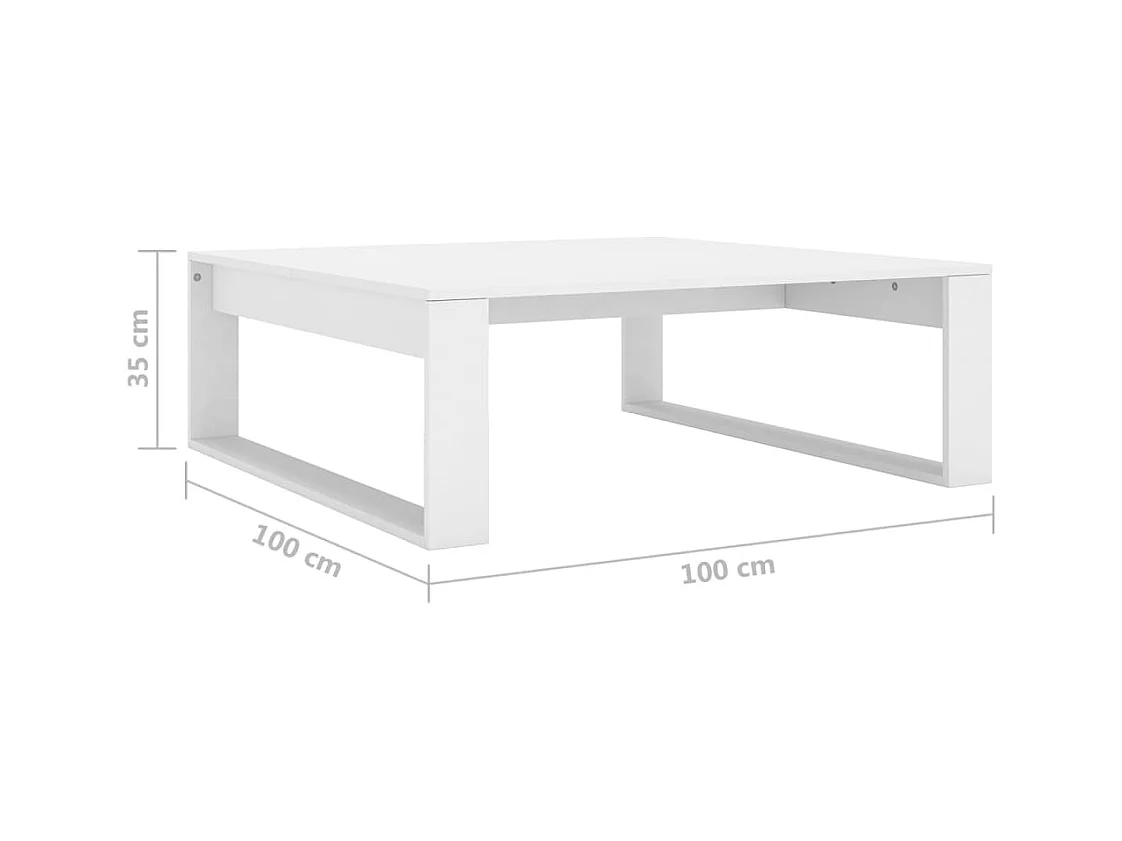 Table basse Blanc 100x100x35 cm Bois d’ingénierie