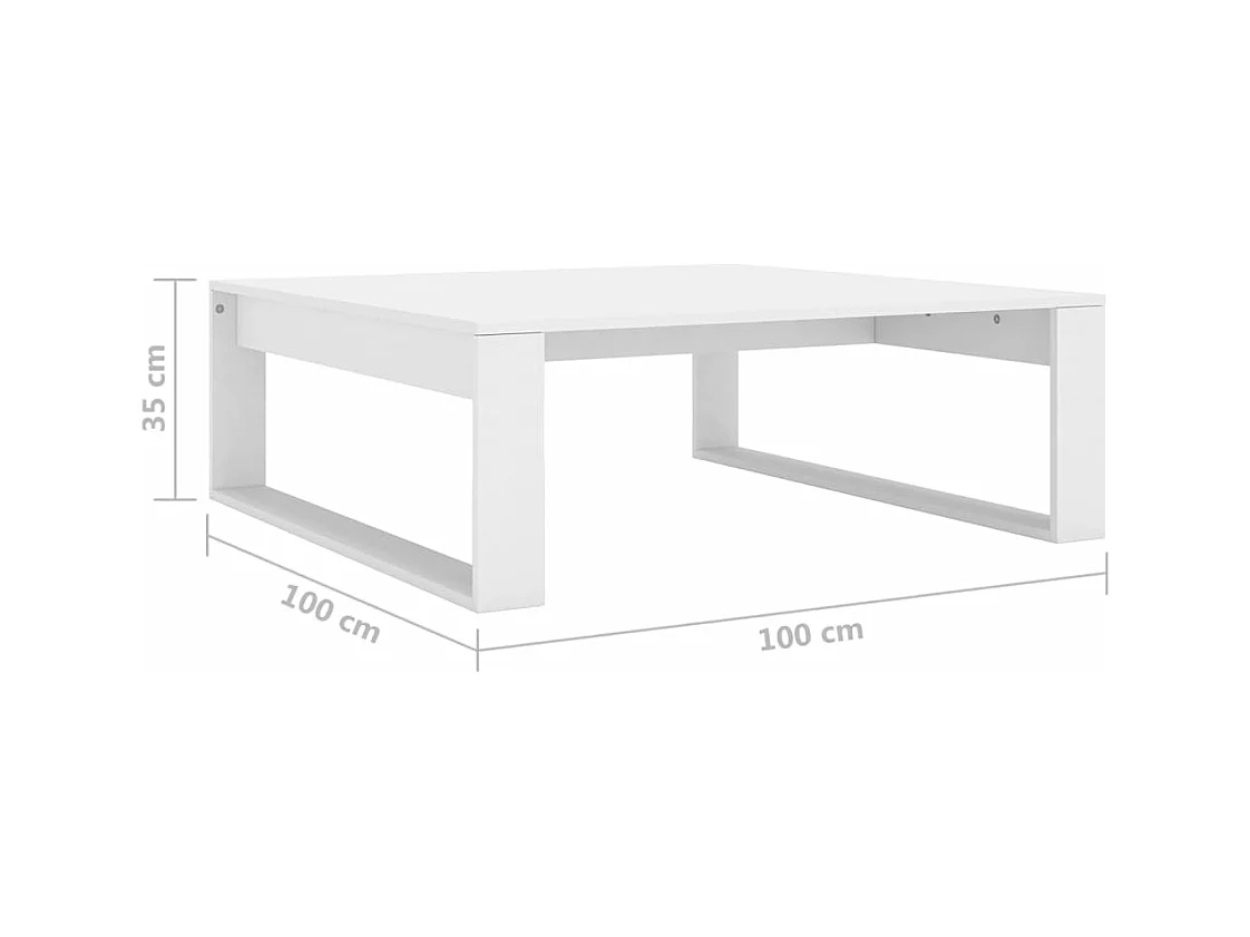 Table basse Blanc 100x100x35 cm Bois d’ingénierie