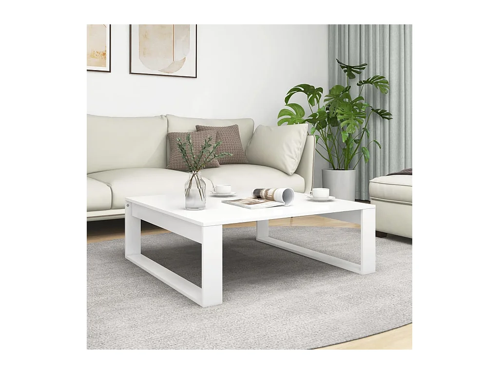 Salontafel 100x100x35 cm bewerkt hout wit