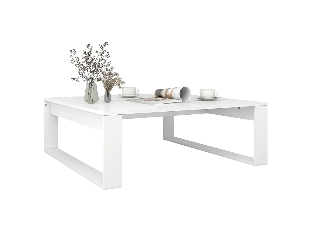 Table basse Blanc 100x100x35 cm Bois d’ingénierie