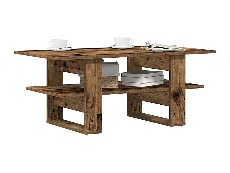 Tavolino da Salotto Legno Antico 102x55x42 cm Legno Multistrato