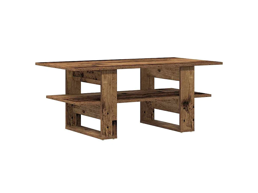 Tavolino da Salotto Legno Antico 102x55x42 cm Legno Multistrato