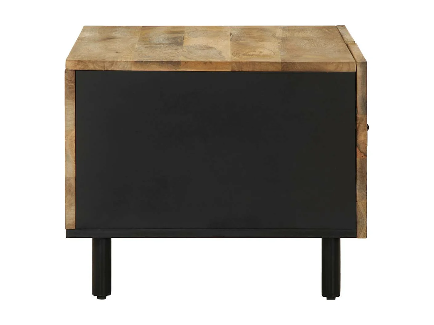 Mesa de centro 80x50x40cm madeira mangueira áspera maciça preto