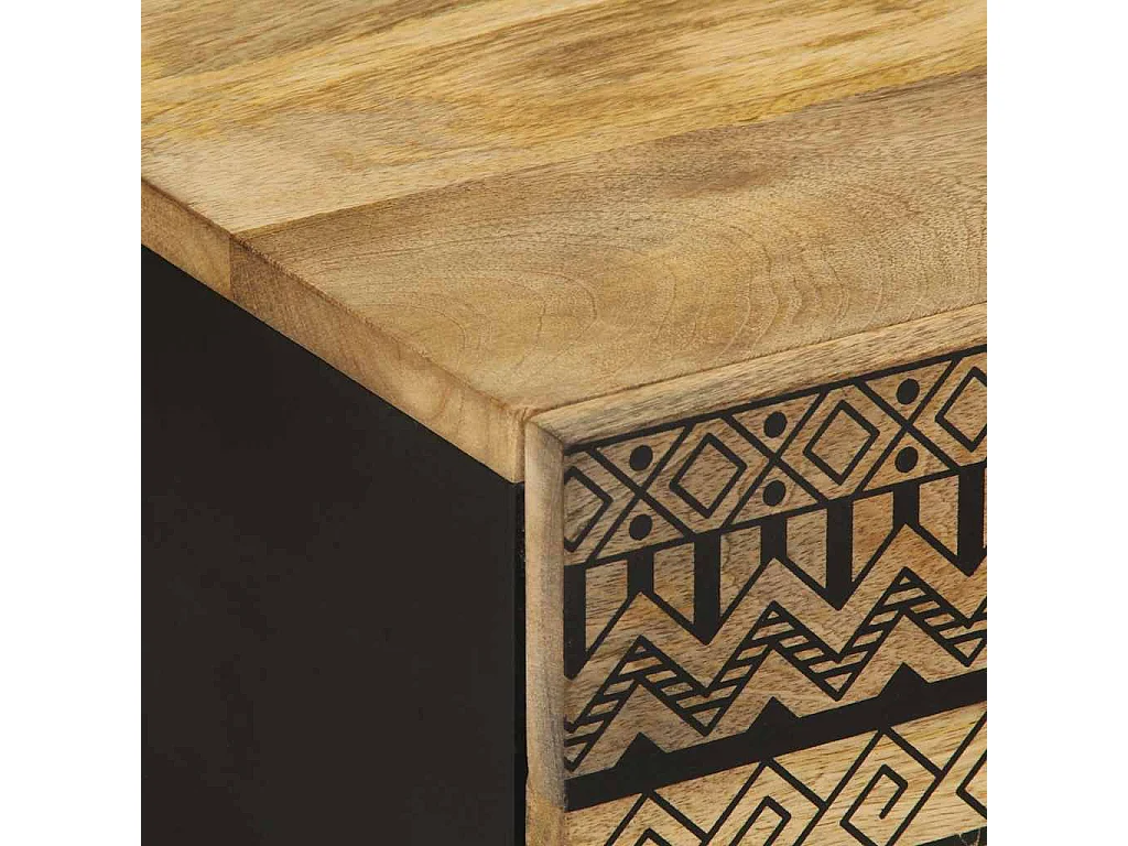 Mesa de centro 80x50x40cm madeira mangueira áspera maciça preto