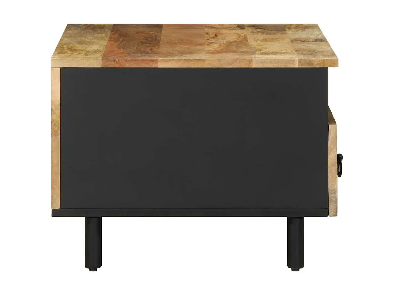 Table basse noir 80x54x40 cm bois massif de manguier brut