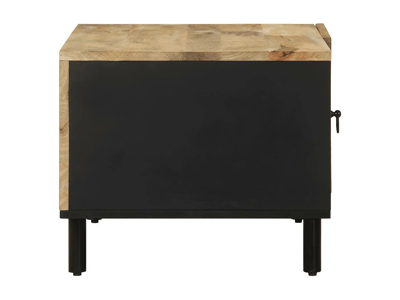 Table basse noir 80x50x40 cm bois de manguier massif brut