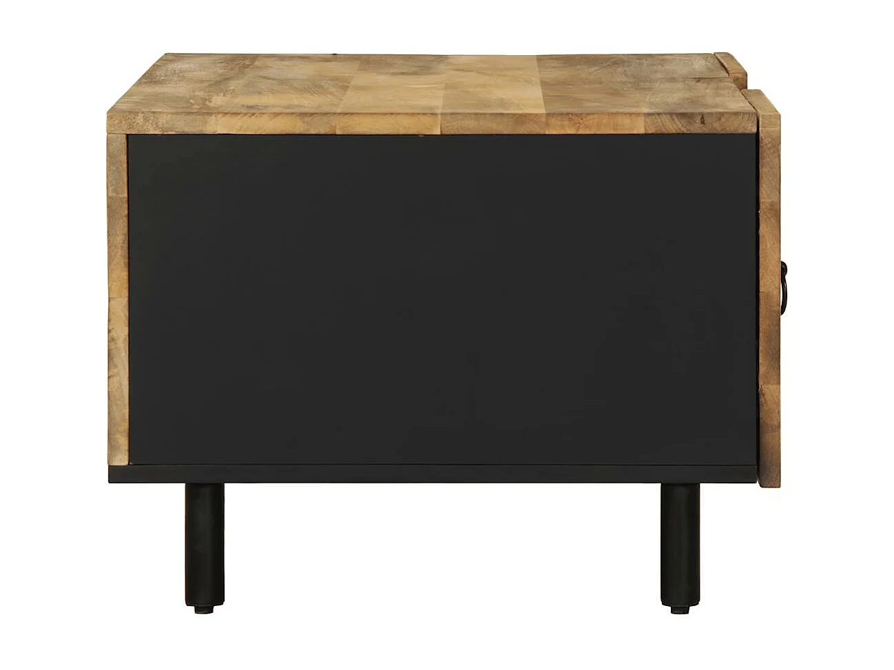 Table basse noir 100x54x40 cm bois massif de manguier brut
