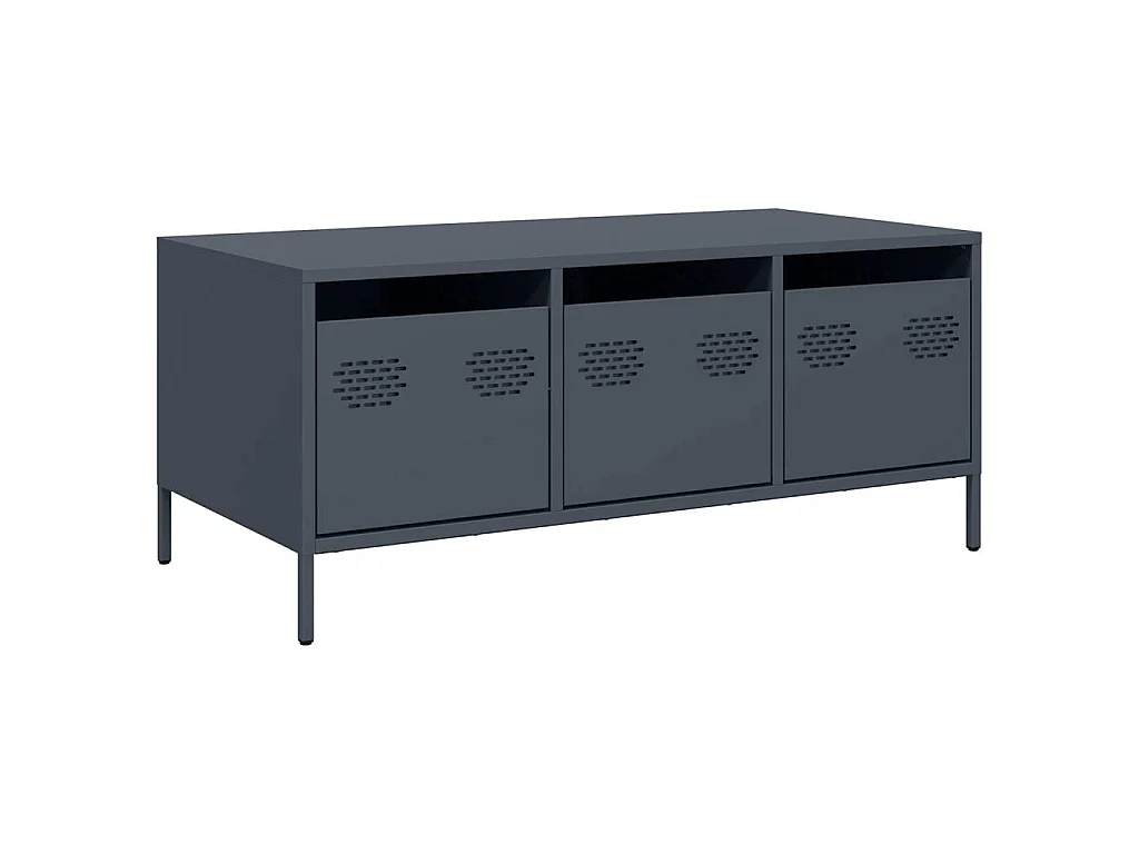 Table basse anthracite 101,5x50x43,5 cm acier laminé à froid