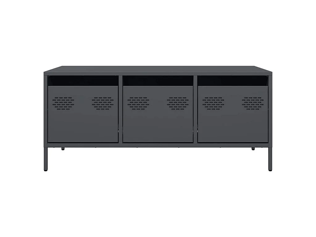 Table basse anthracite 101,5x50x43,5 cm acier laminé à froid