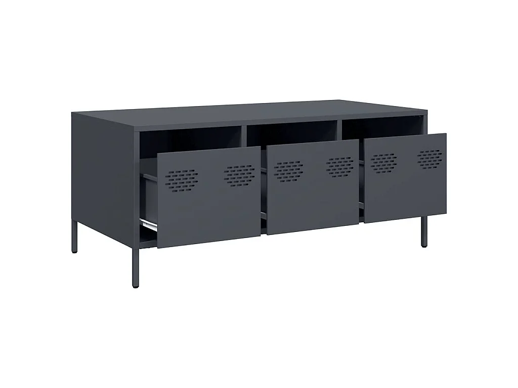 Table basse anthracite 101,5x50x43,5 cm acier laminé à froid