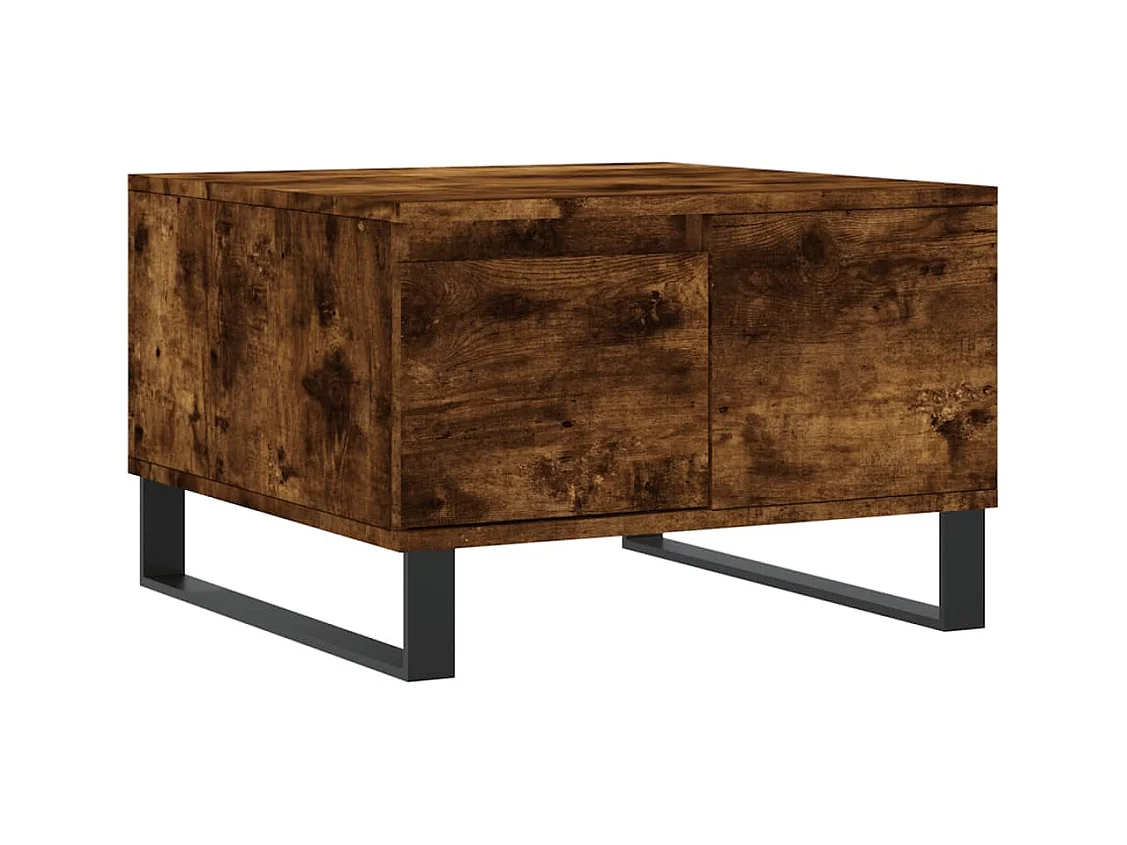 Table basse chêne fumé 55x55x36,5 cm bois d'ingénierie