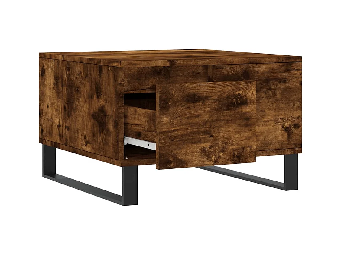 Table basse chêne fumé 55x55x36,5 cm bois d'ingénierie