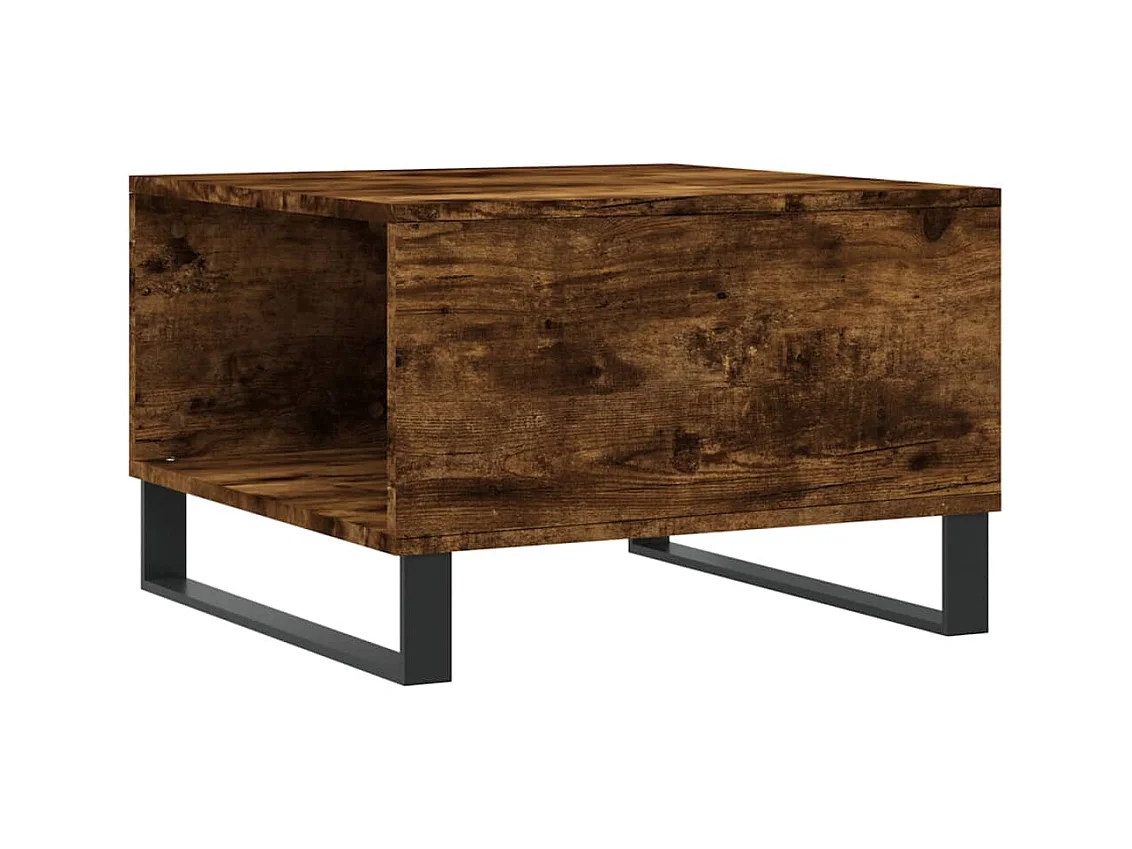Table basse chêne fumé 55x55x36,5 cm bois d'ingénierie