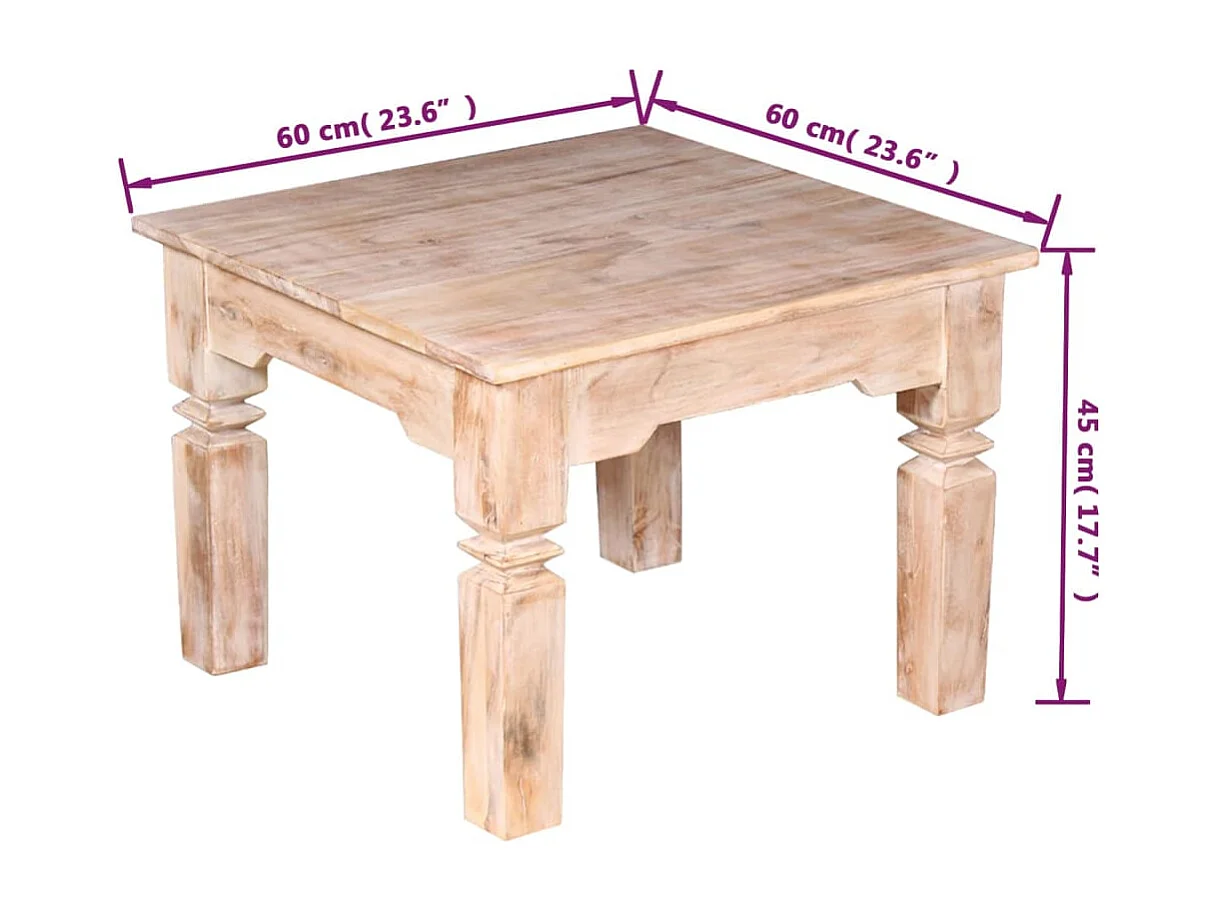 Couchtisch Akazienholz 60x60x45 cm