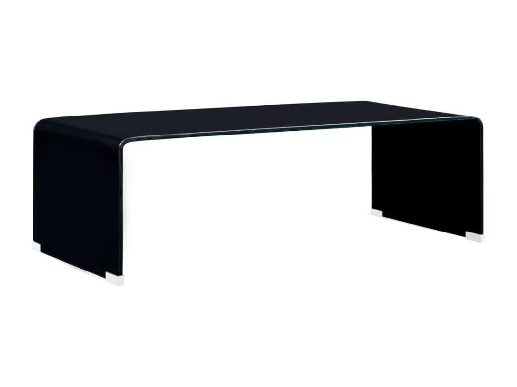 Salontafel 98x45x31 cm gehard glas zwart