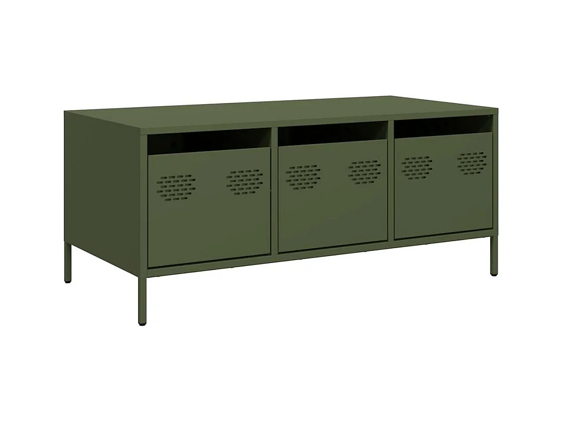 Salontafel 101,5x50x43,5 cm koudgewalst staal olijfgroen