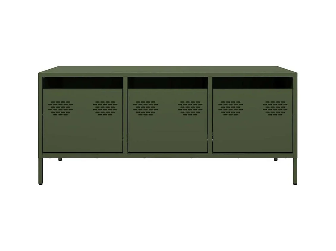 Salontafel 101,5x50x43,5 cm koudgewalst staal olijfgroen