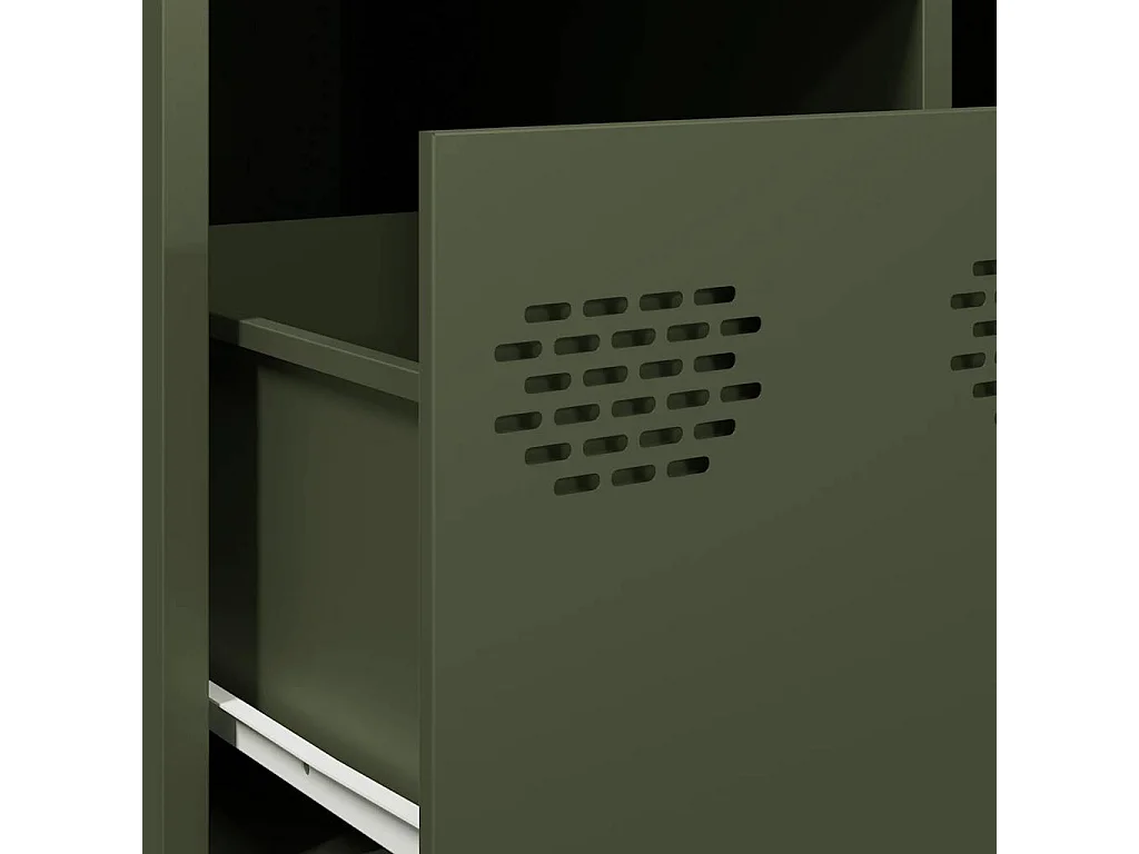 Table basse vert olive 101,5x50x43,5 cm acier laminé à froid