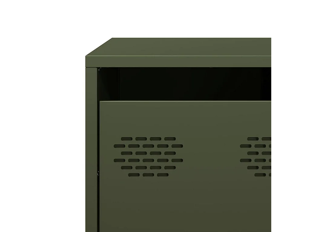 Table basse vert olive 101,5x50x43,5 cm acier laminé à froid