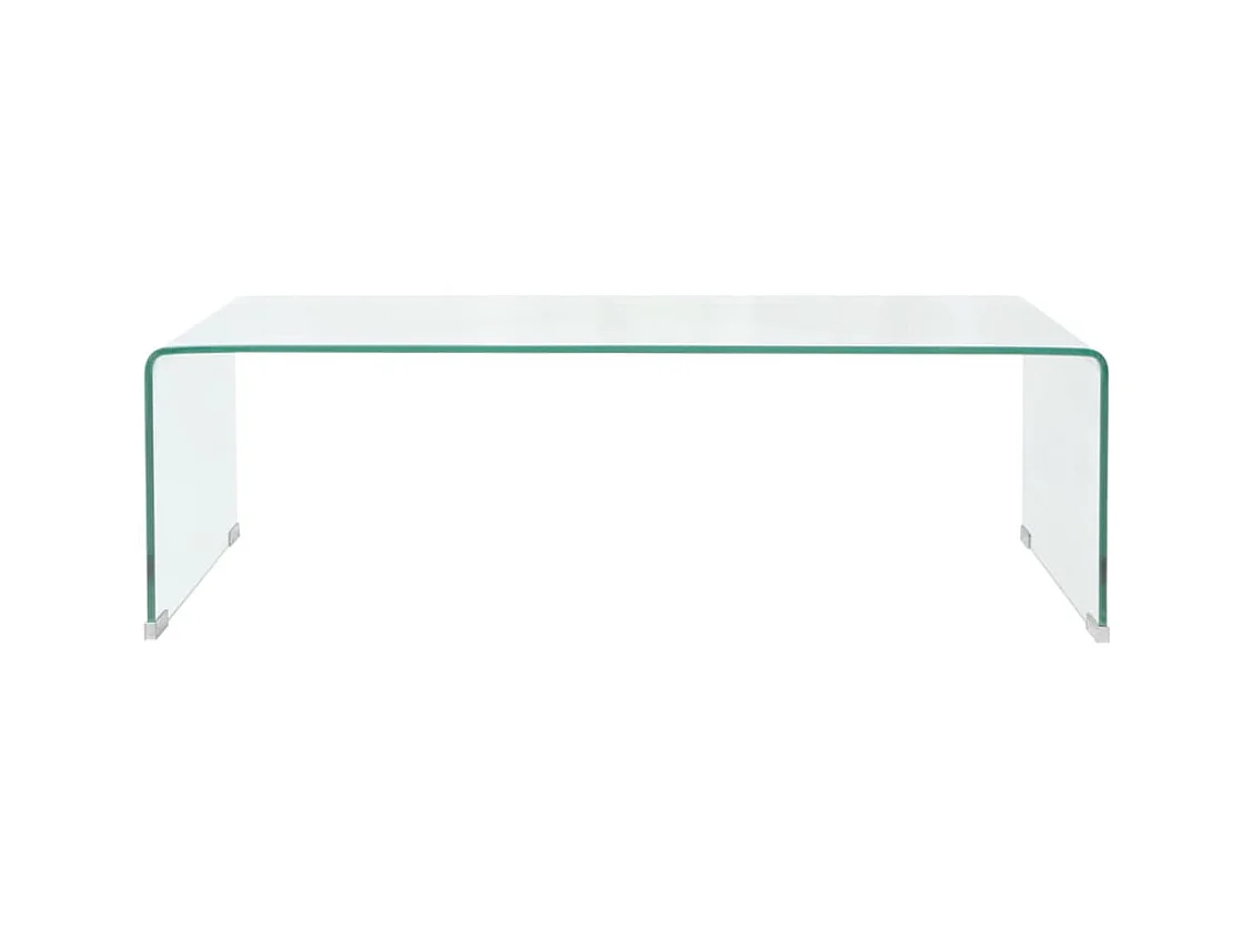 Tavolino da Salotto in Vetro Temperato 98x45x30 cm Trasparente
