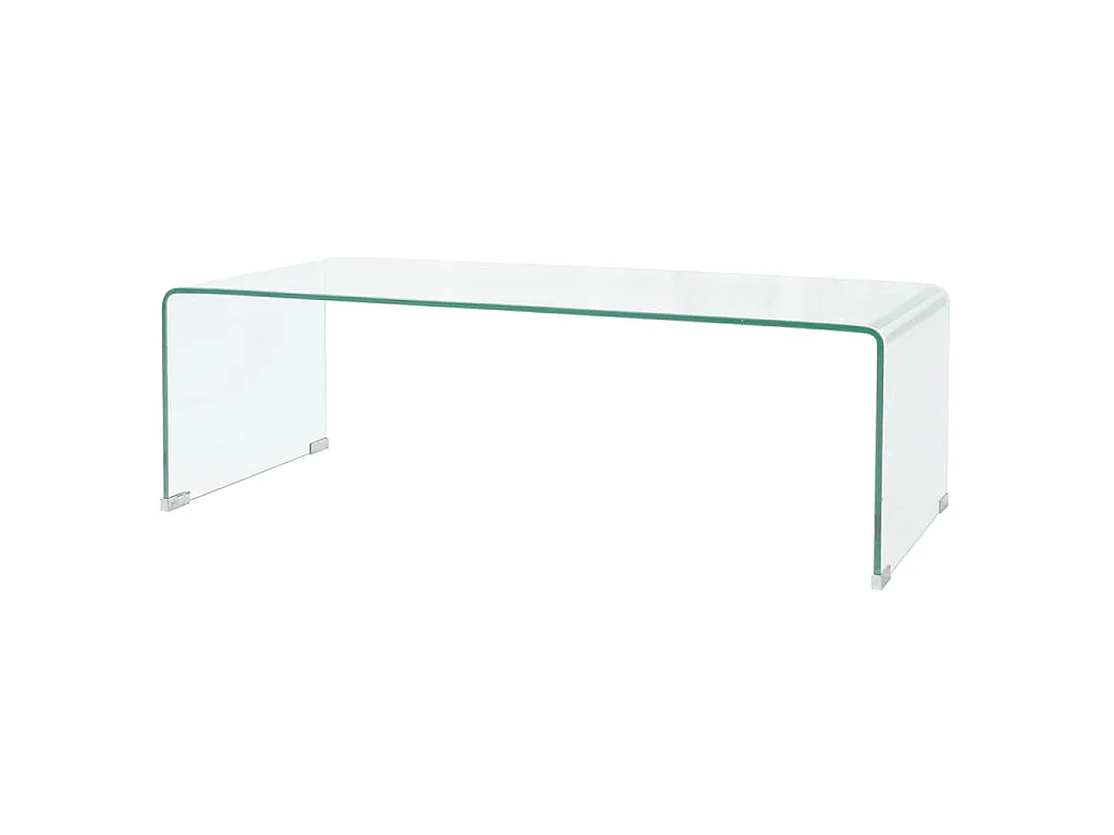 Table basse 98x45x30 cm Verre trempé Transparent
