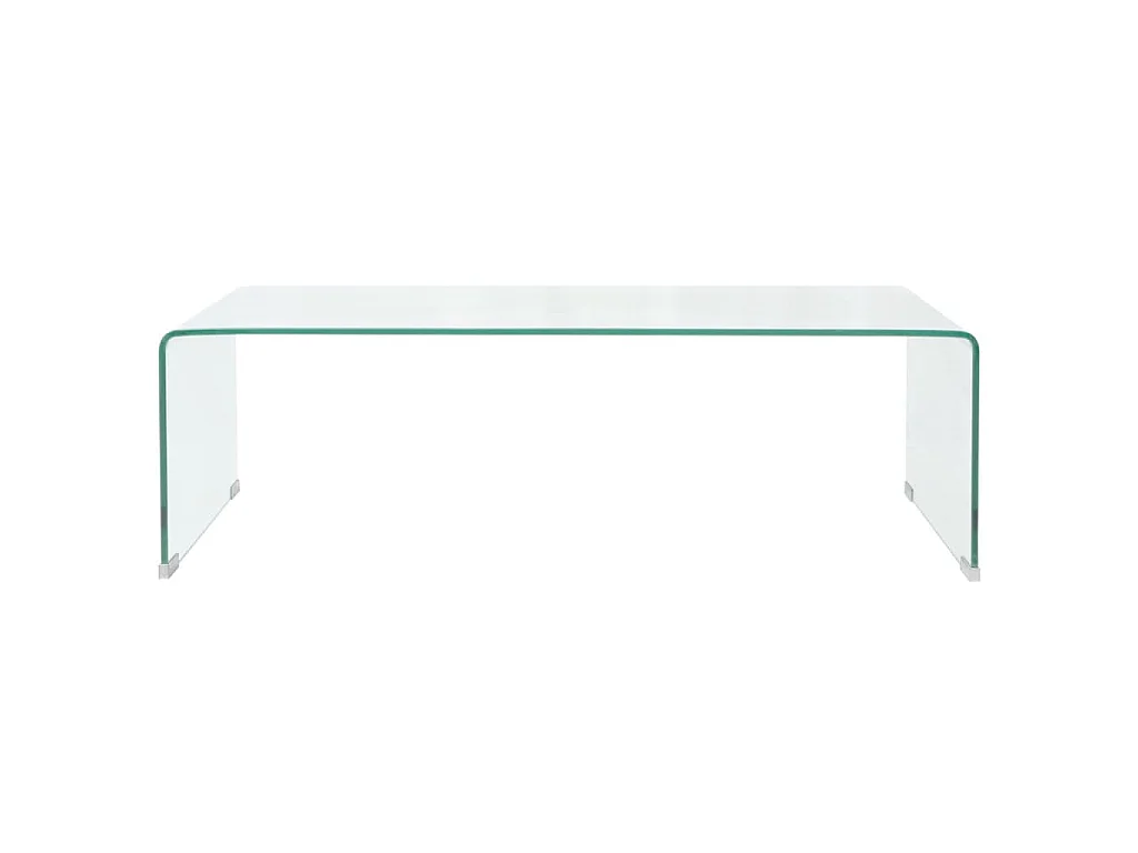 Table basse 98x45x30 cm Verre trempé Transparent