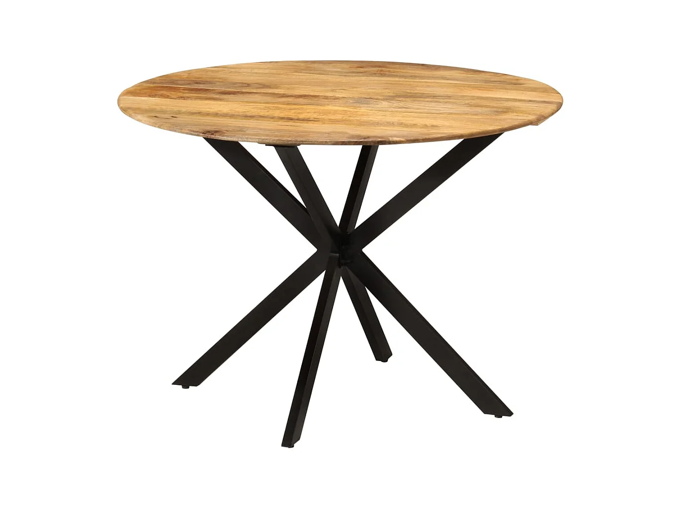 Table à dîner Ø110x78 cm Bois de manguier massif et acier