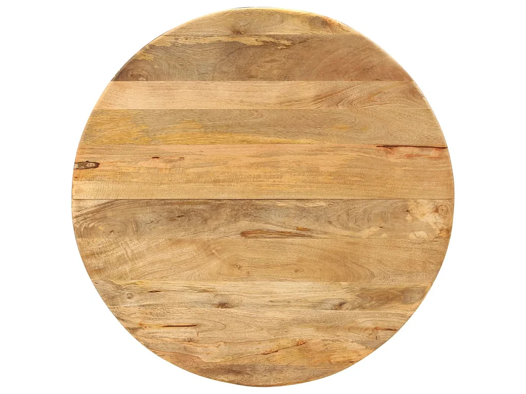 Table à dîner Ø110x78 cm Bois de manguier massif et acier