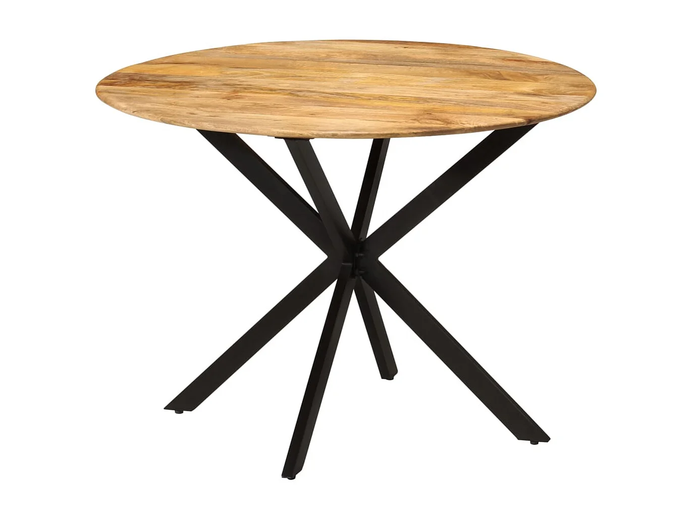 Table à dîner Ø110x78 cm Bois de manguier massif et acier