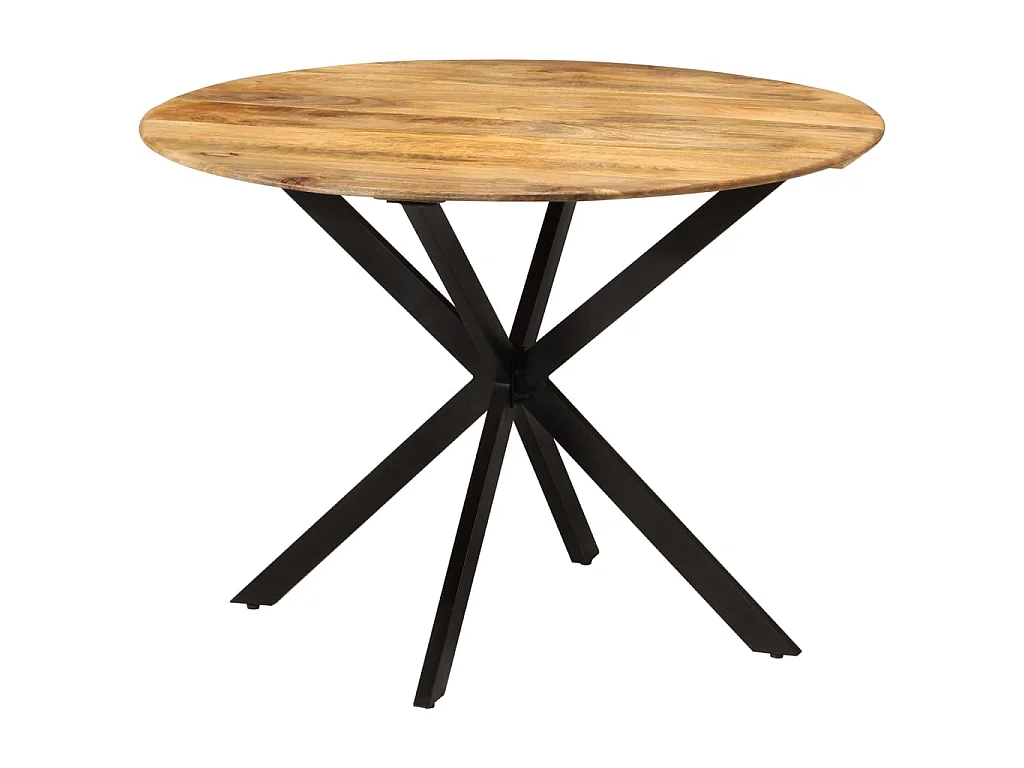 Table à dîner Ø110x78 cm Bois de manguier massif et acier
