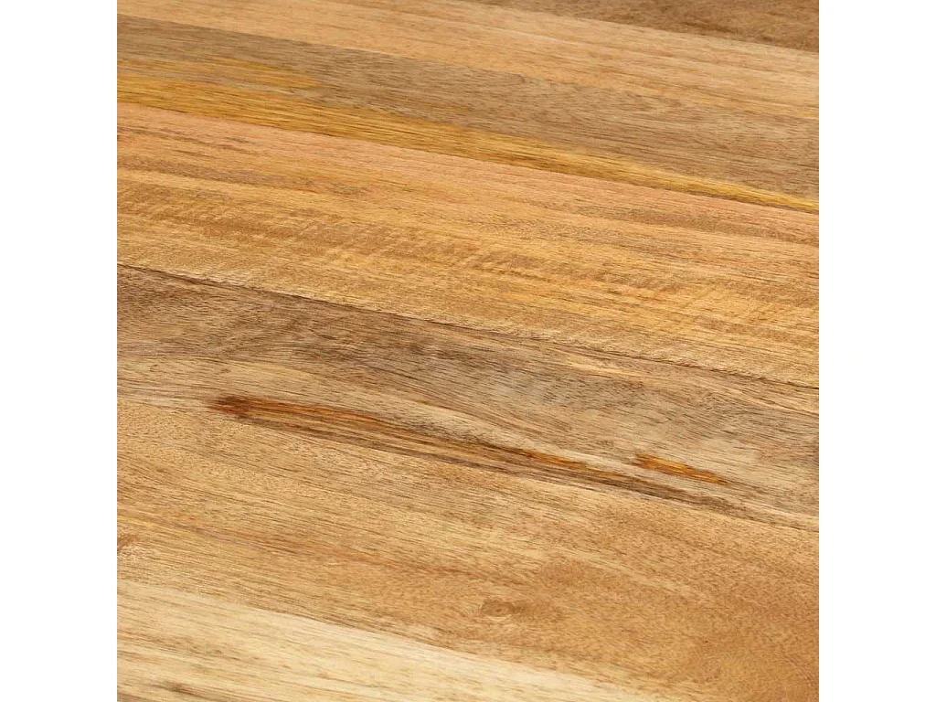 Table à dîner Ø110x78 cm Bois de manguier massif et acier