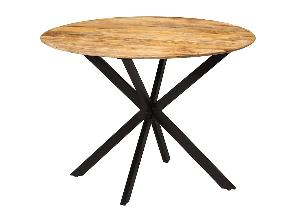 Table à dîner Ø110x78 cm Bois de manguier massif et acier