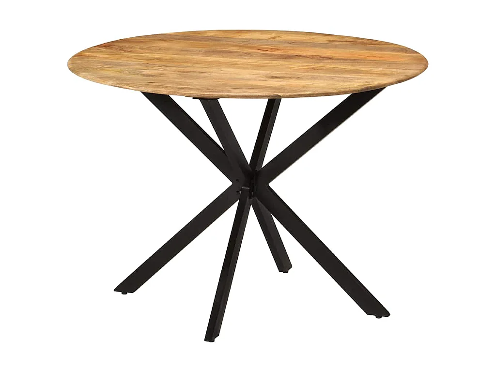 Table à dîner Ø110x78 cm Bois de manguier massif et acier