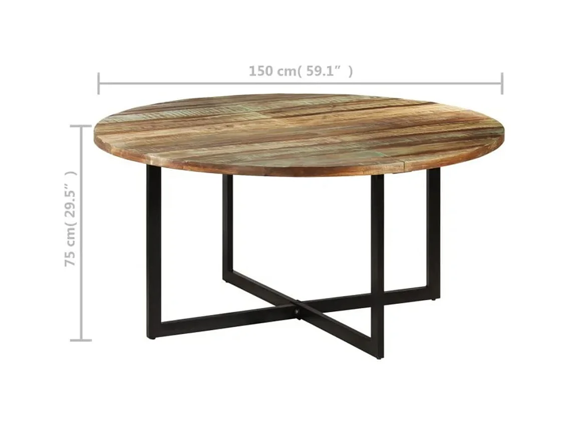 Mesa de jantar 150x75 cm madeira recuperada maciça