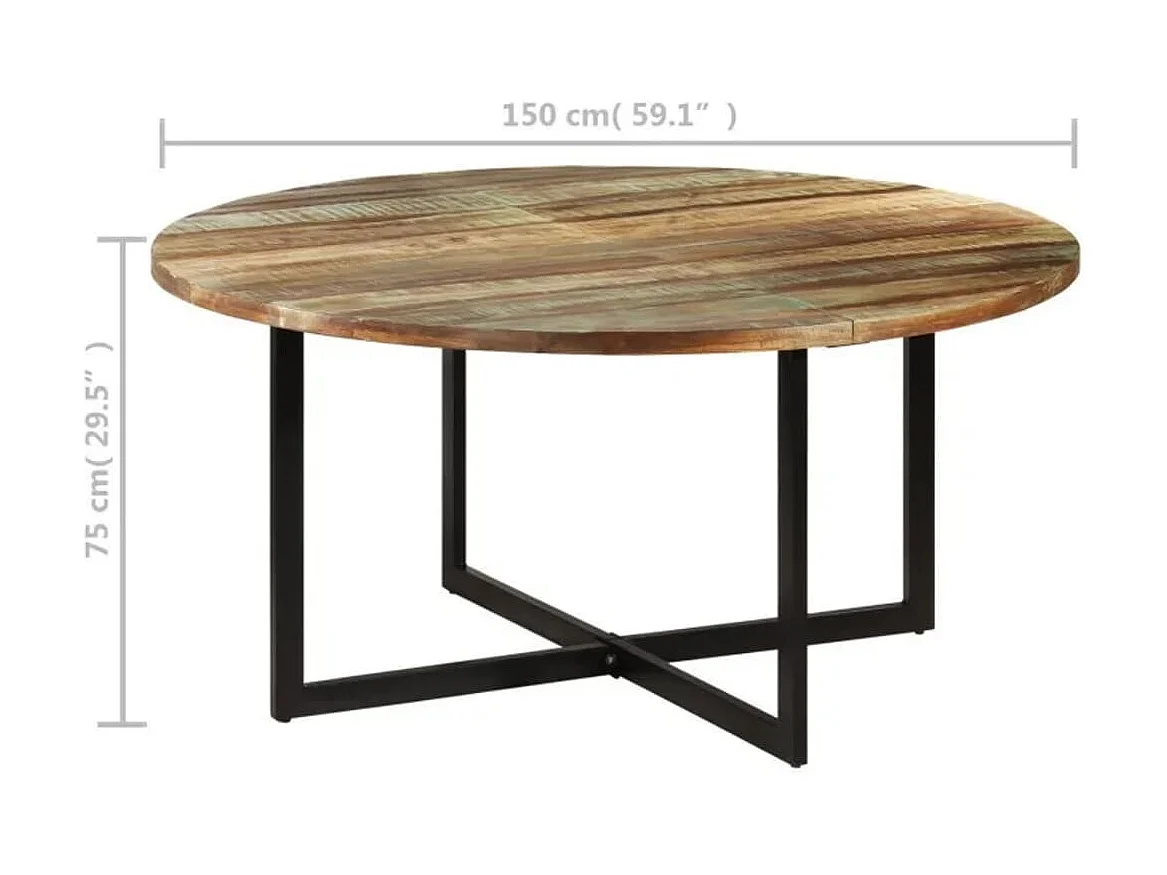 Tavolo da Pranzo 150x75 cm in Legno Massello di Recupero