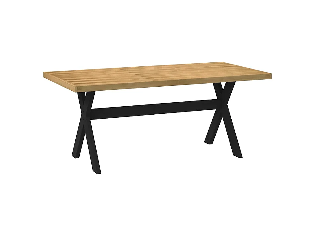 Table à manger NOAIN pieds en forme de X 180x90x75cm massif pin