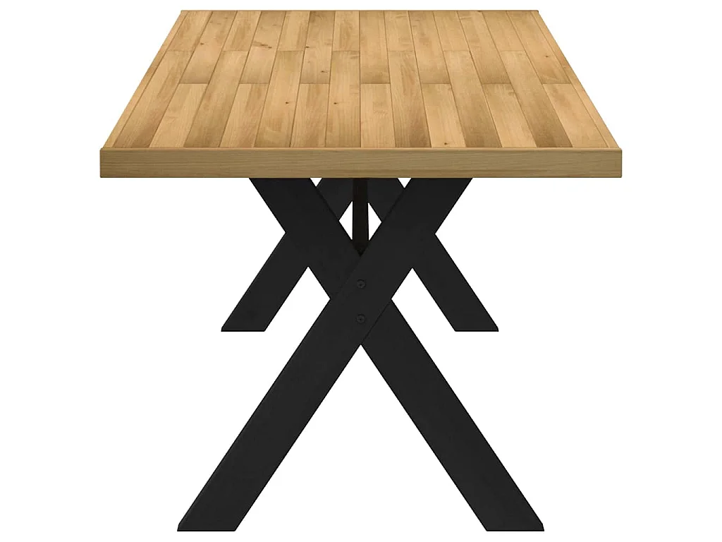 Table à manger NOAIN pieds en forme de X 180x90x75cm massif pin