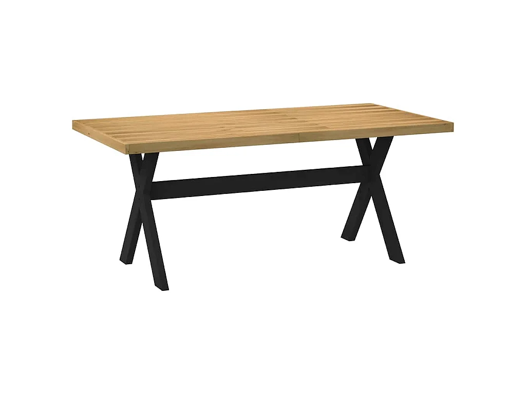 Table à manger NOAIN pieds en forme de X 180x90x75cm massif pin