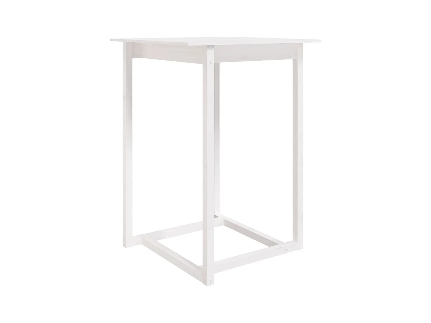 Bartisch Weiß 80x80x110 cm Massivholz Kiefer