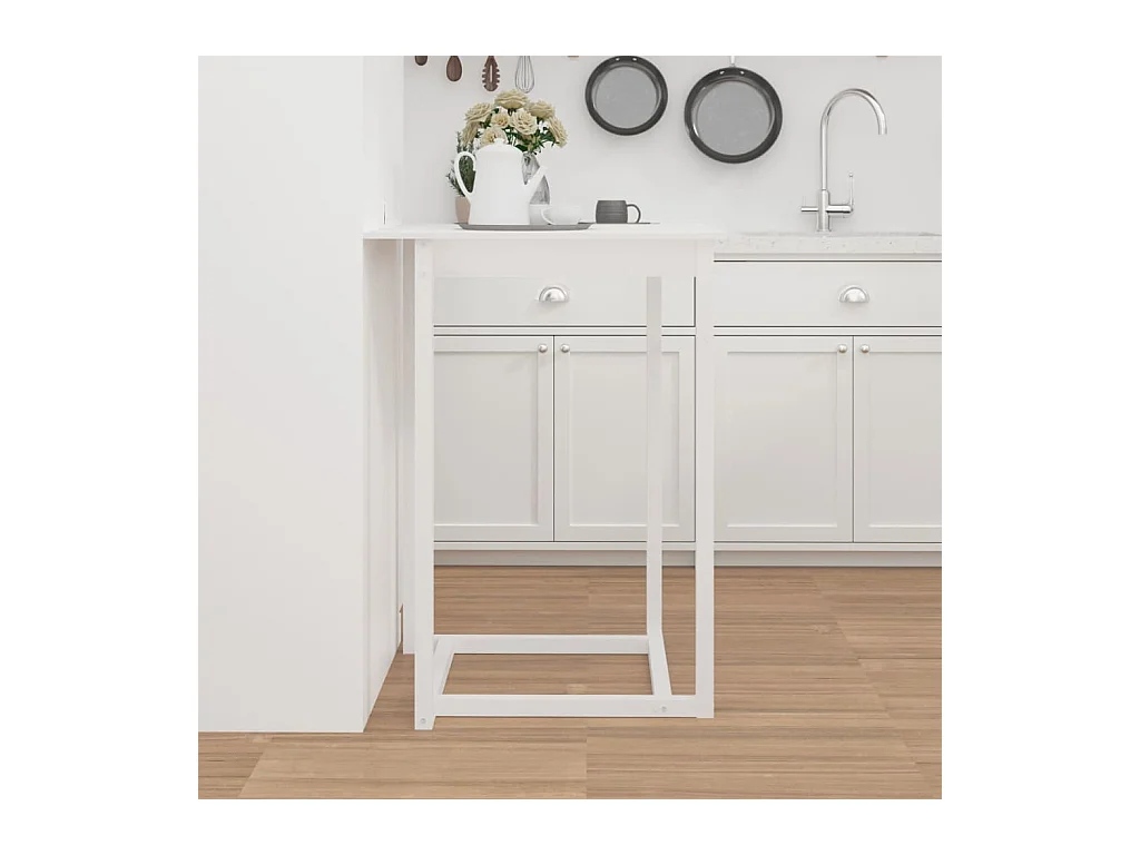 Bartisch Weiß 80x80x110 cm Massivholz Kiefer