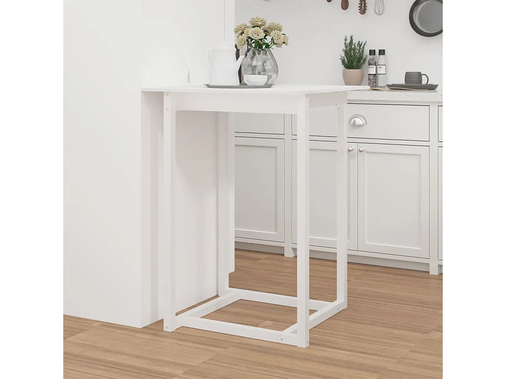Table de bar Blanc 80x80x110 cm Bois massif de pin