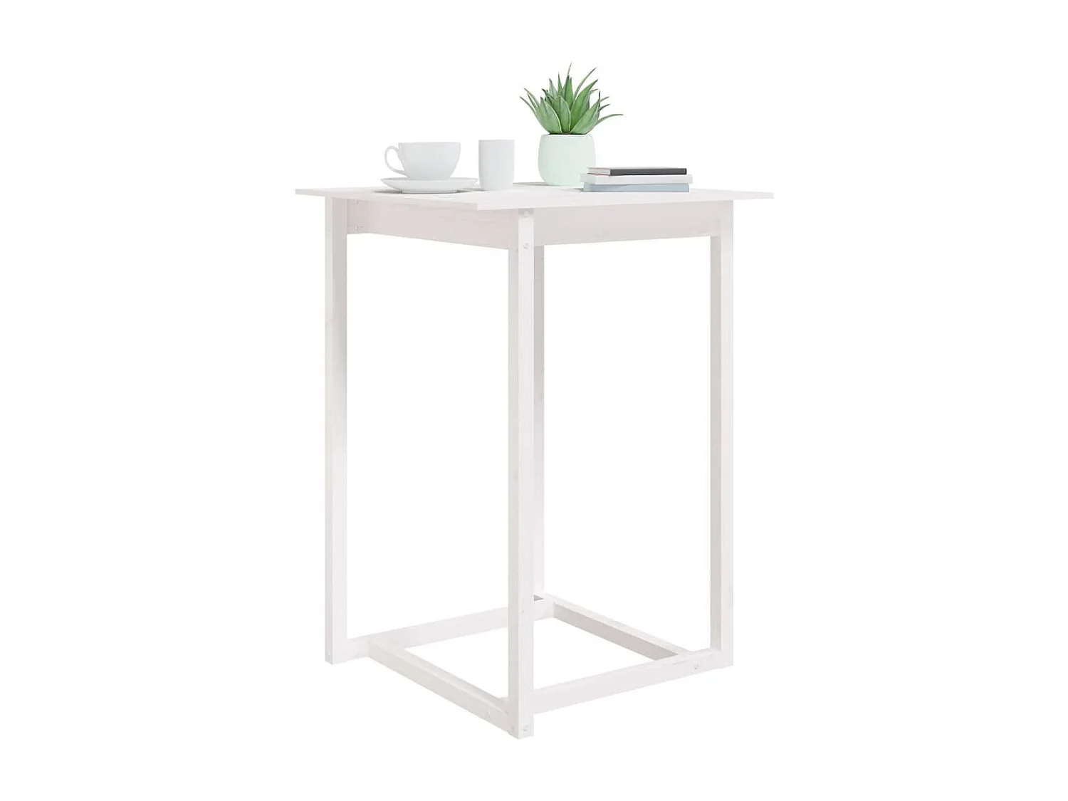 Table de bar Blanc 80x80x110 cm Bois massif de pin