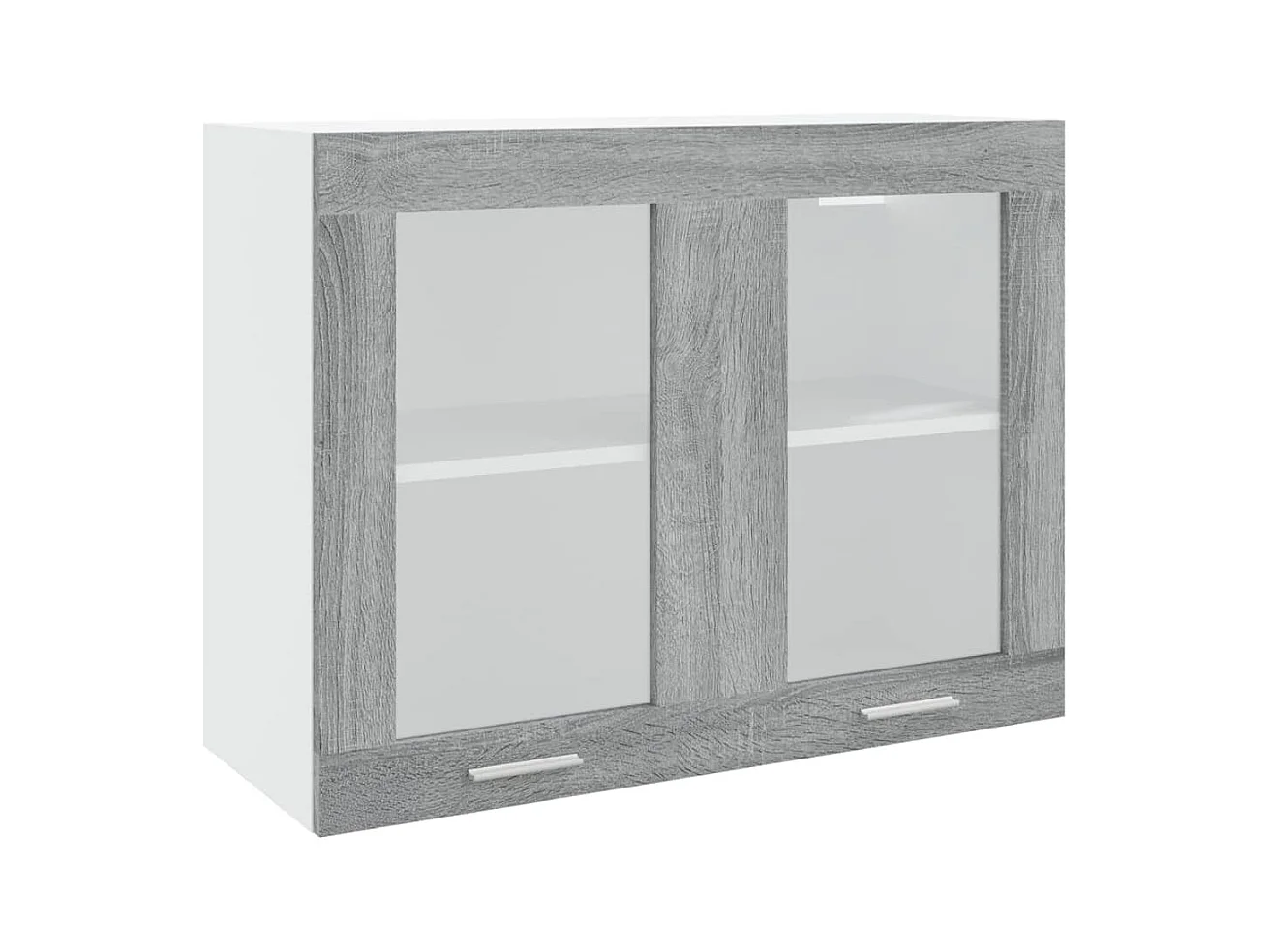 Vitrine suspendue "Lyon" Gris Sonoma 80 x 31 x 60 cm Bois d'ingénierie