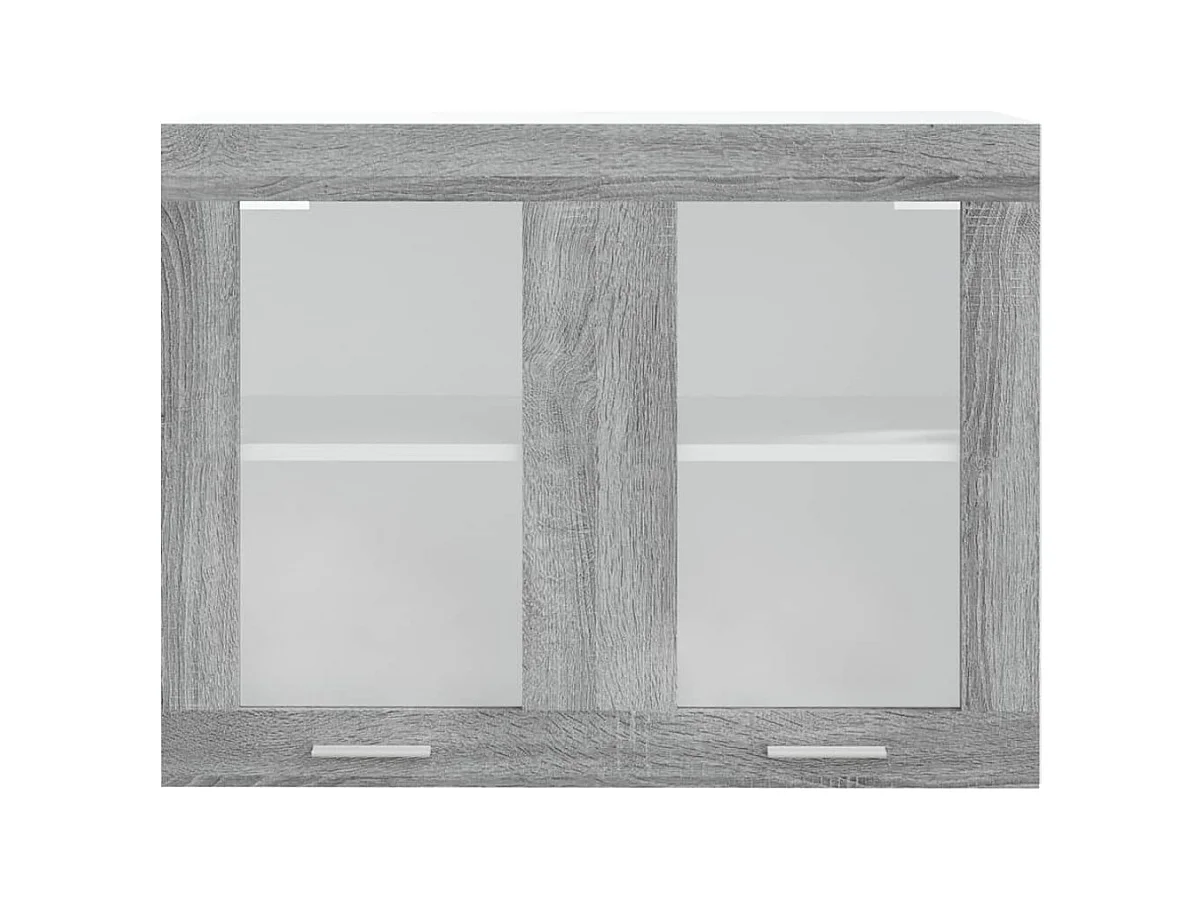 Vitrine suspendue "Lyon" Gris Sonoma 80 x 31 x 60 cm Bois d'ingénierie