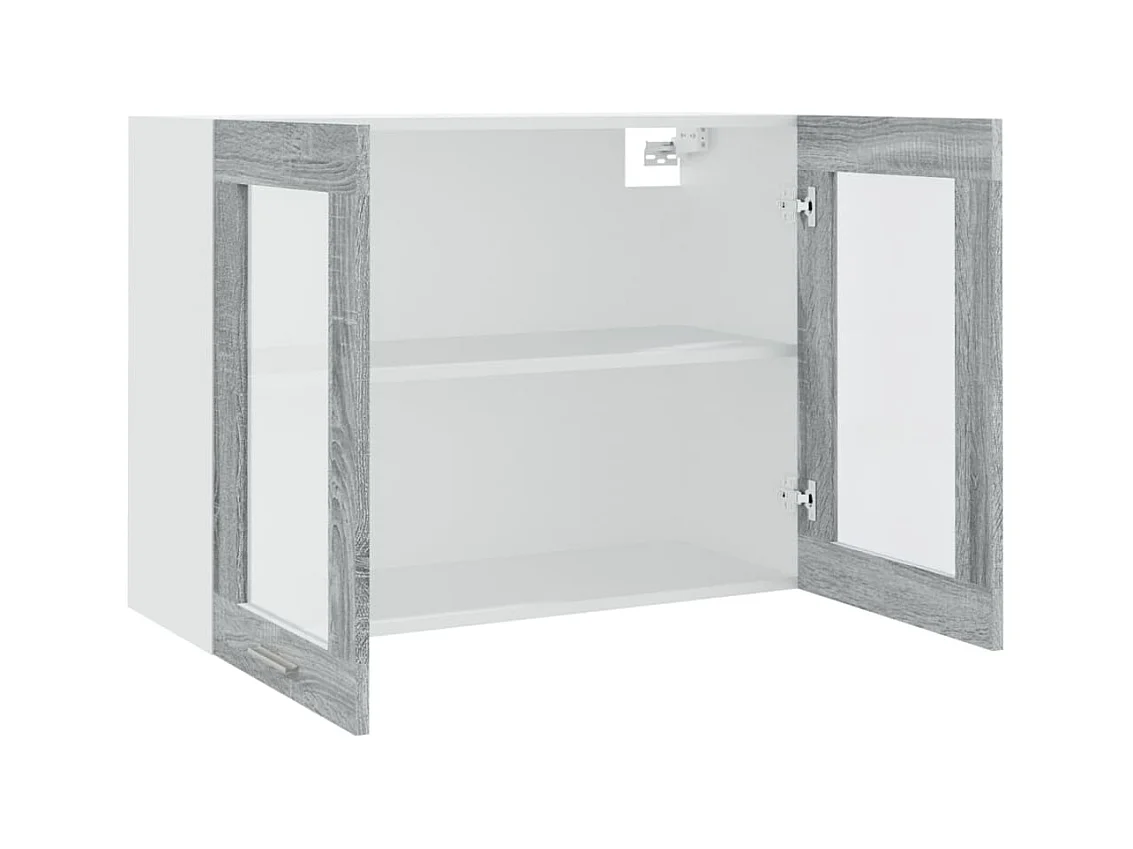 Vitrine suspendue "Lyon" Gris Sonoma 80 x 31 x 60 cm Bois d'ingénierie