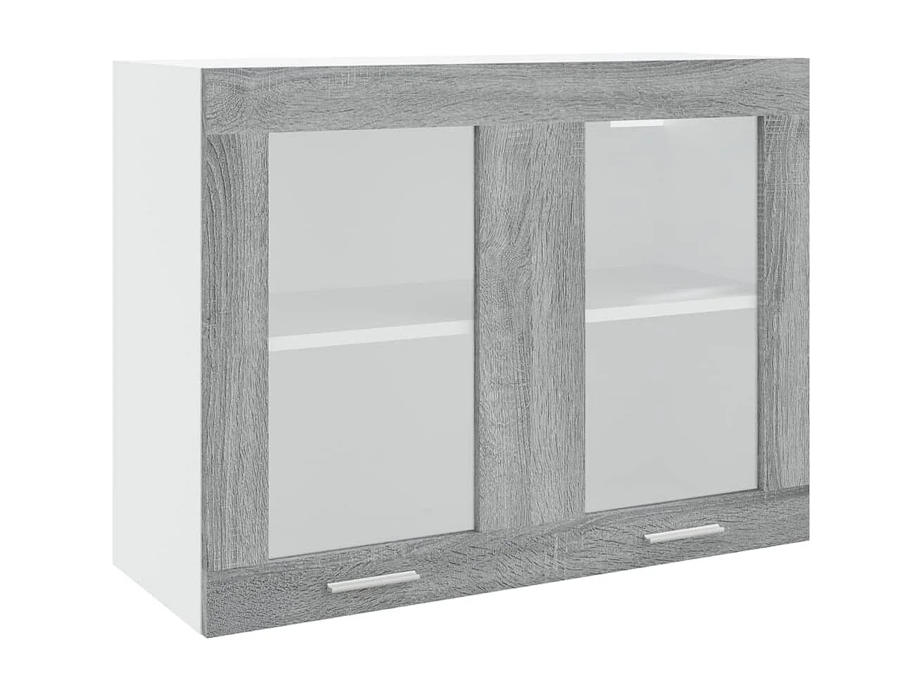Vitrine suspendue "Lyon" Gris Sonoma 80 x 31 x 60 cm Bois d'ingénierie