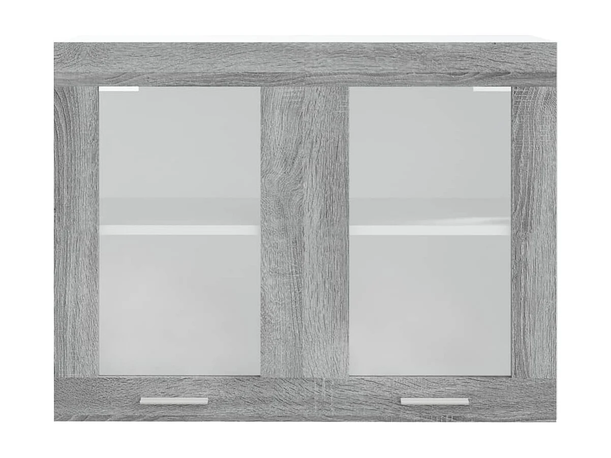 Vitrine suspendue "Lyon" Gris Sonoma 80 x 31 x 60 cm Bois d'ingénierie